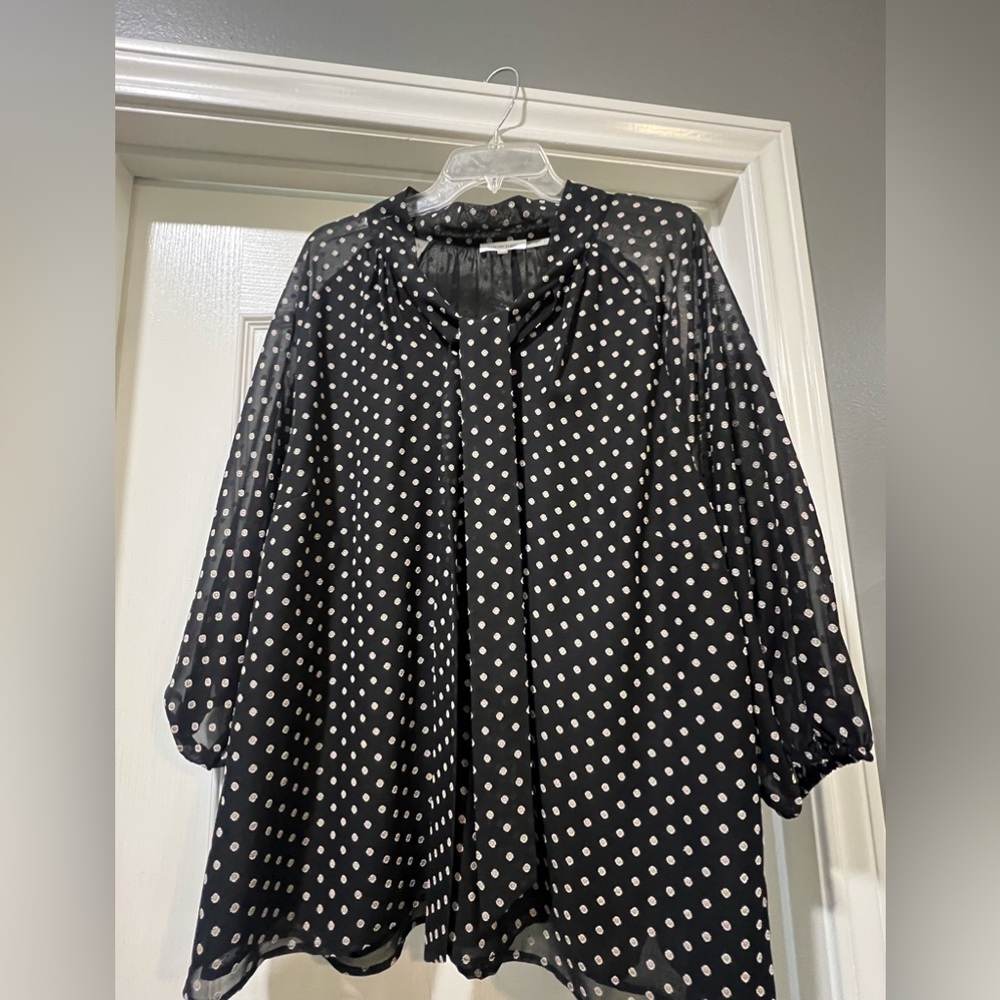 Calvin Klein 1x black dress blouse
